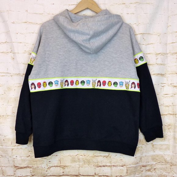 Mad Engine Marvel Comics Character Fleece Hoodie Sweater Youth Kid XL Gray Black - Picture 11 of 13